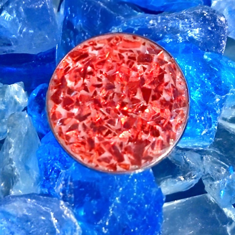 Coastify brooch example, crimson foil
