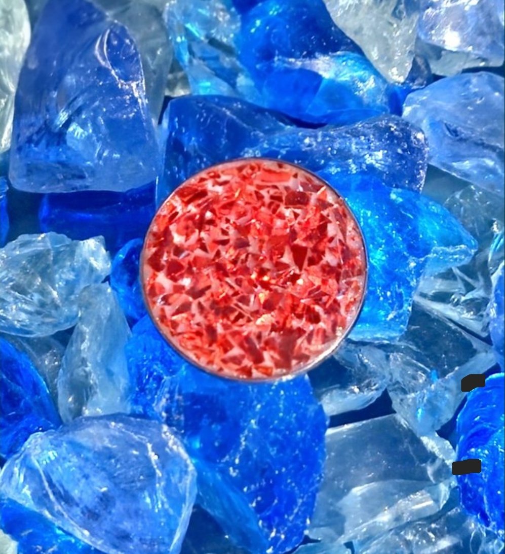 Crimson Mosaic Brooch