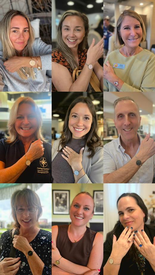 Coastify customer at an event wearing smart jewelry